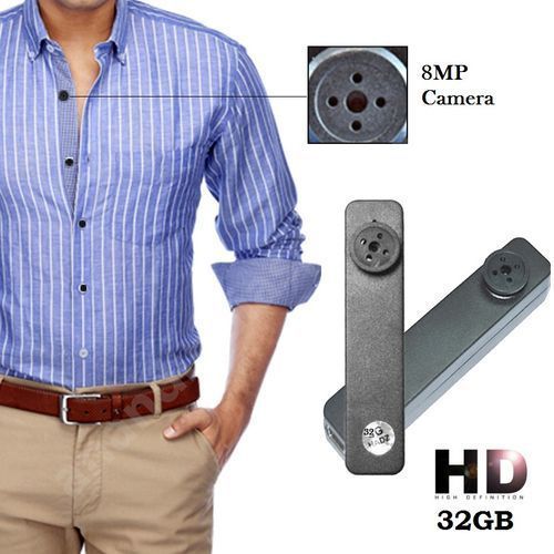 Wearable Mini Hidden Button Shirt Spy Camera