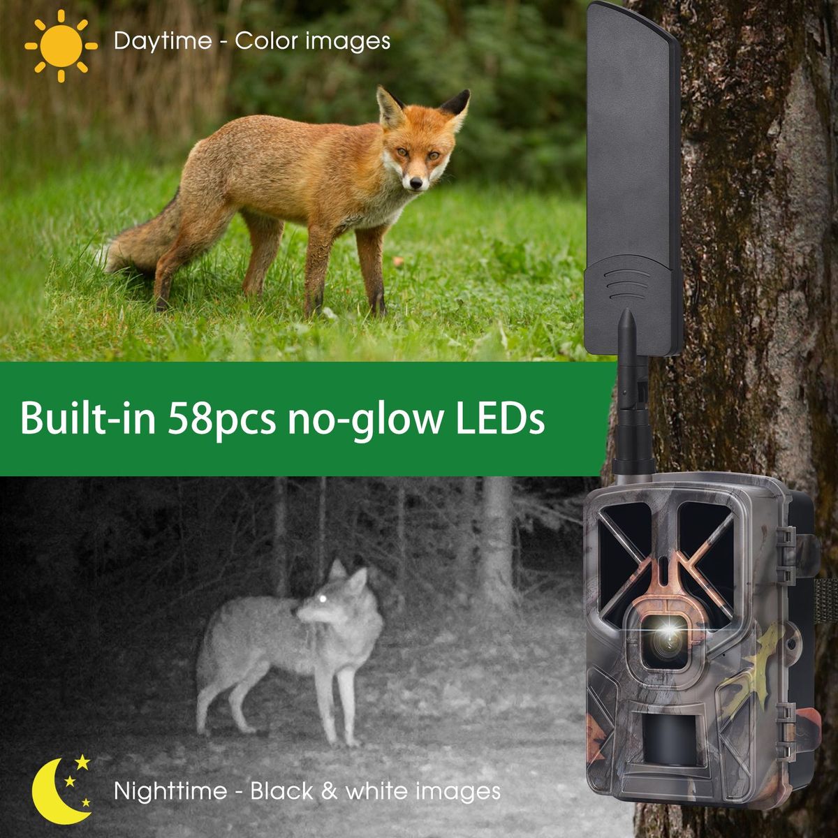4G/LTE Hunting Camera Wireless 30MP Trail and Game Camera Waterproof Outdoor Infrared Night Vision Wildlife Animal Scouting Farm Security Camera