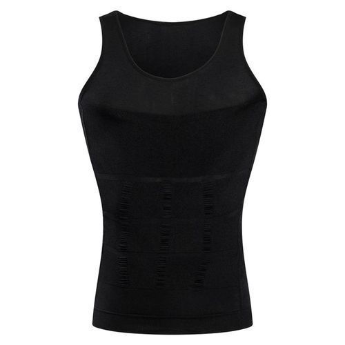 Men Stretchy Firm Tummy Vest Undershirt Slimming Gray