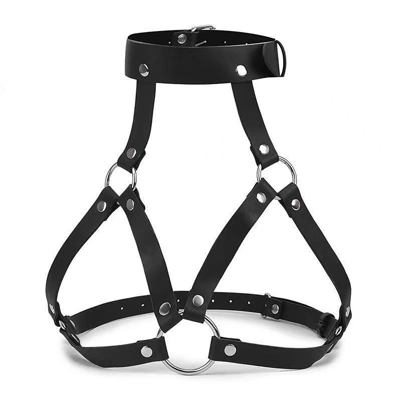 Fun women's leather bra with alternative binding and binding female clothing, adult fox mask set