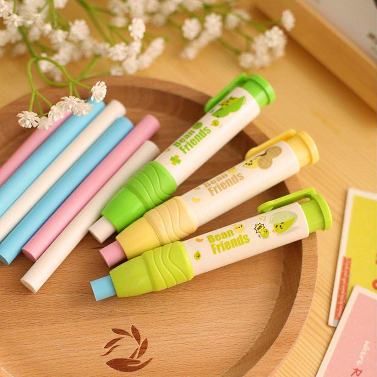 3pc/pack Eraser Rubber School Students Stationery Cute Pen Shape Eraser Kid Gift