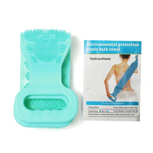 Exfoliating Loofah Loofa Back Strap Bath Shower Body Silicone Scrubber Brush Green