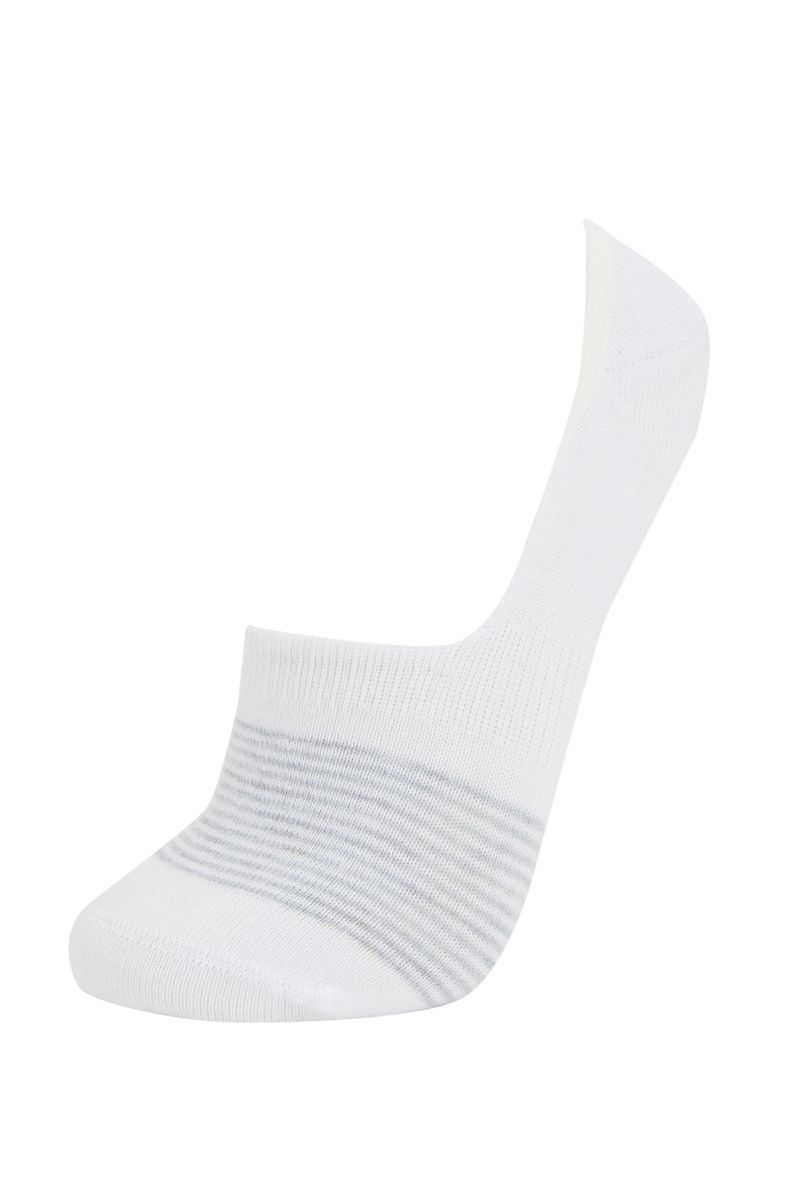 Woman Footsie 3 Low Cut Socks-Grey
