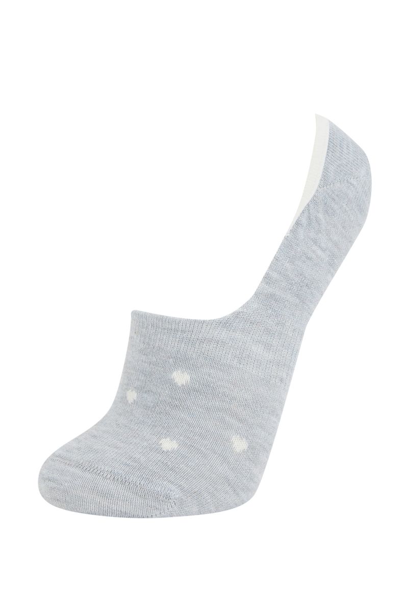 Woman Footsie 3 Low Cut Socks-Grey