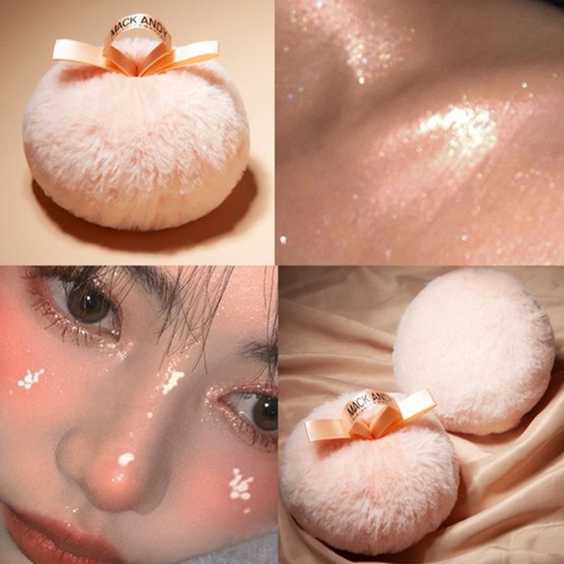 Large Size Makeup Highlighter Powder Puff Fluffy Glitter Shimmering Face Body Foundation Sponge Ball Plush Cosmetic Tool WEF