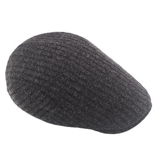 Men's Knitted Cotton Newsboys Beret Cap Grey