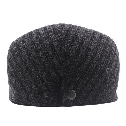 Men's Knitted Cotton Newsboys Beret Cap Grey