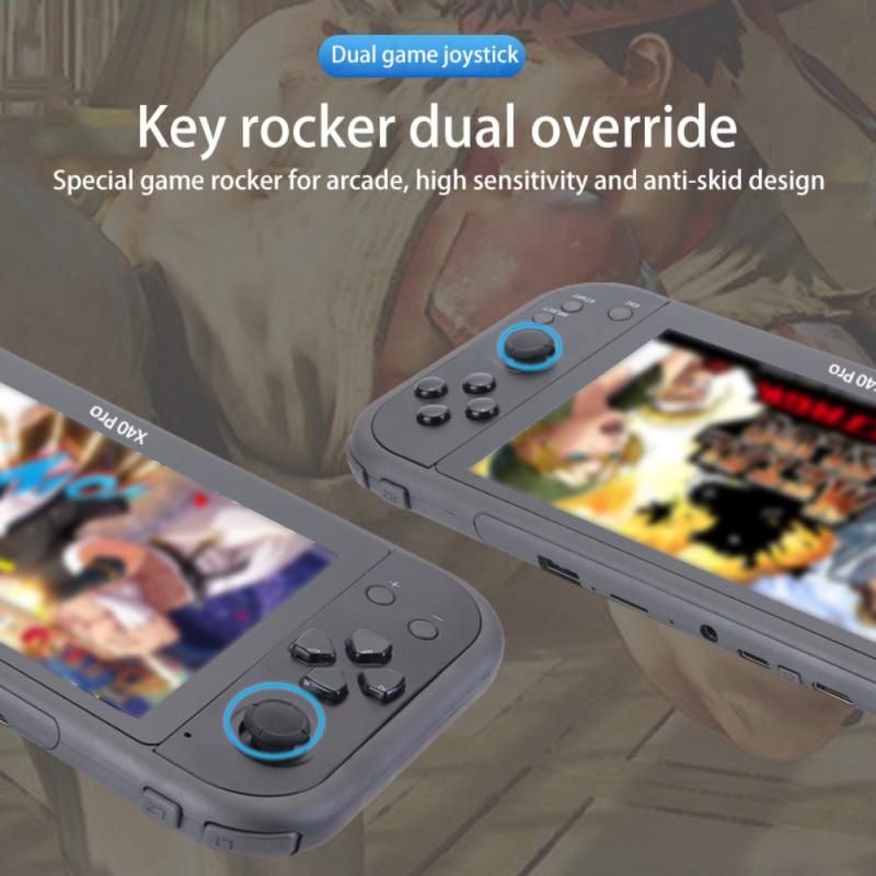 X40 Pro Video Game Console 7 Inch HD Screen Portable Retro Video Game Console Built-in 10000 Games Support Wireless Controller