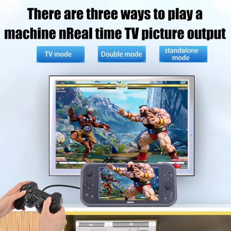X40 Pro Video Game Console 7 Inch HD Screen Portable Retro Video Game Console Built-in 10000 Games Support Wireless Controller