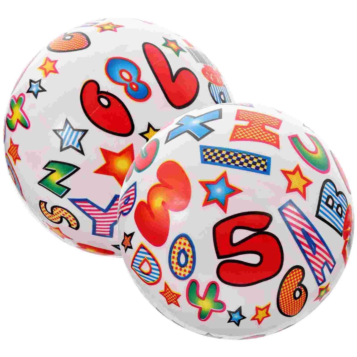 2 Pcs Beach Balls Kids Bulk Mini Letter Pool Swimming Toys Inflatable Reusable Child