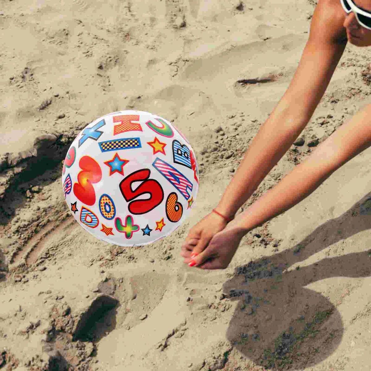 2 Pcs Beach Balls Kids Bulk Mini Letter Pool Swimming Toys Inflatable Reusable Child