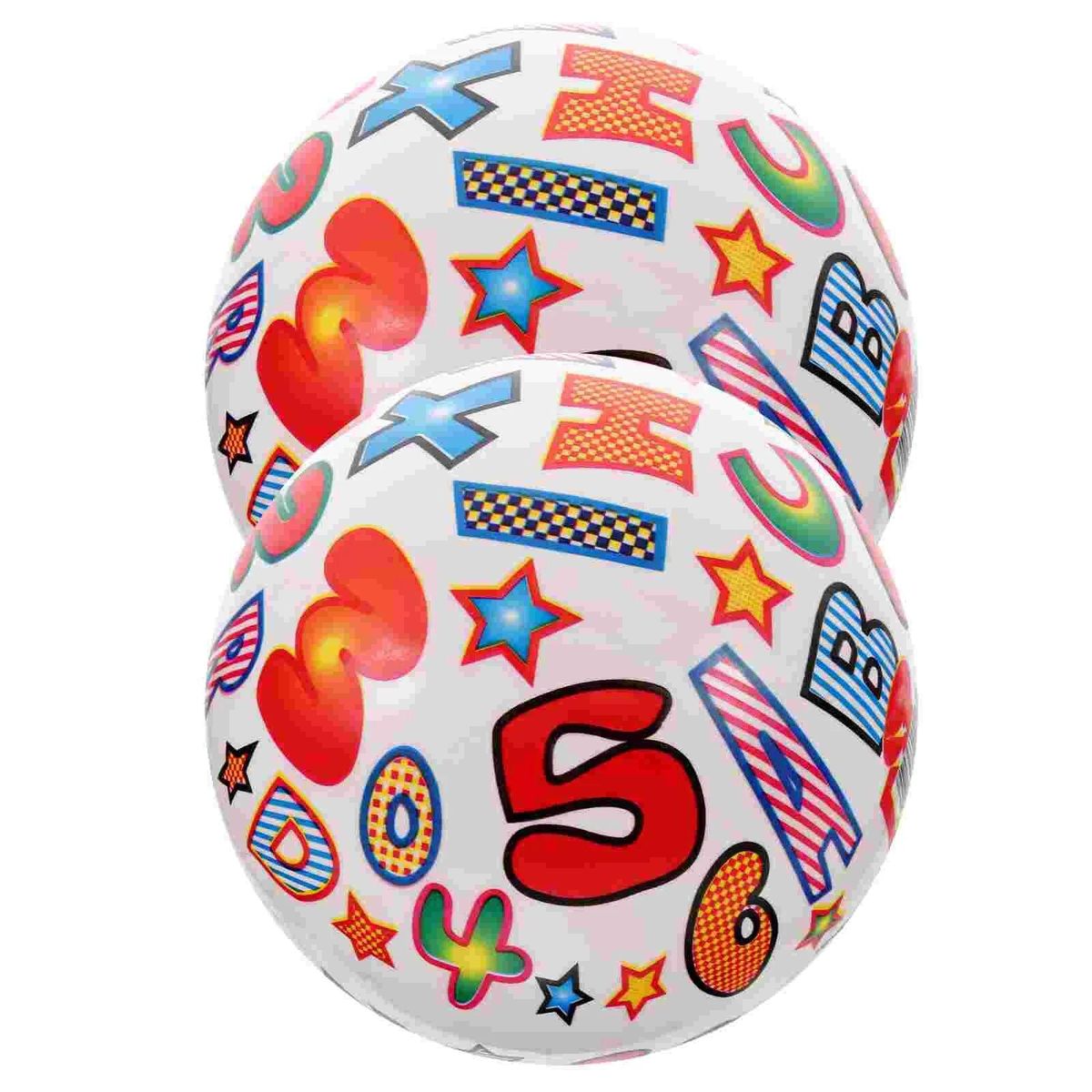 2 Pcs Beach Balls Kids Bulk Mini Letter Pool Swimming Toys Inflatable Reusable Child