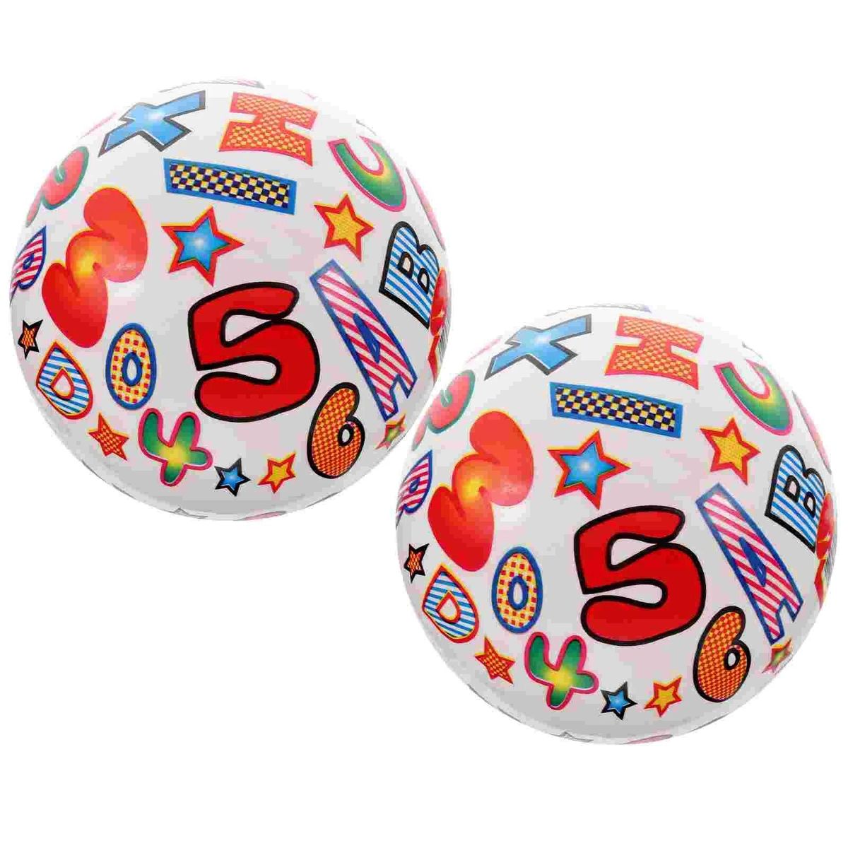 2 Pcs Beach Balls Kids Bulk Mini Letter Pool Swimming Toys Inflatable Reusable Child