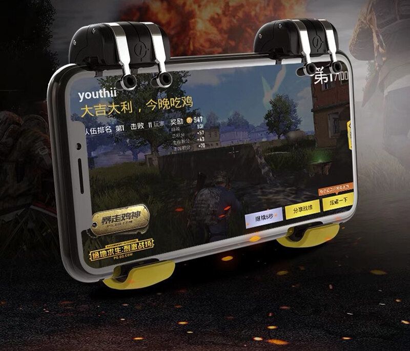 KKJ F21 Six Finger Controller Gamepad Shooting Trigger Joysticks For IOS Android Phone PUBG Mobile Games A Pair