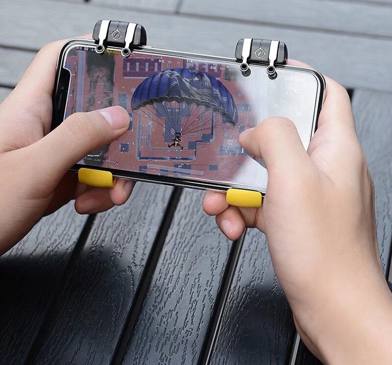 KKJ F21 Six Finger Controller Gamepad Shooting Trigger Joysticks For IOS Android Phone PUBG Mobile Games A Pair