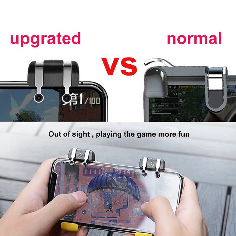 KKJ F21 Six Finger Controller Gamepad Shooting Trigger Joysticks For IOS Android Phone PUBG Mobile Games A Pair