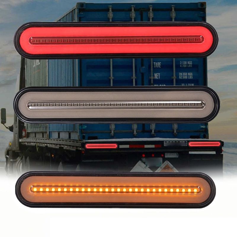 2Pcs Truck Trailer Lorry Waterproof Brake Turn Signal