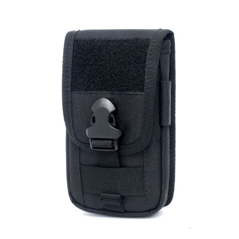 Men Outdoor  Molle Pouch Belt Waist Bag Phone Case ID Card Holder Pouch Belt Case Black  Camping Hunting EDC Bag SAB