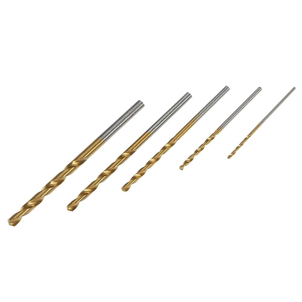 50pcs HSS Plating Titanium Twist Drill Bit Set Metric System 1.0-3.0mm High Speed Steel Titanium Coated Twist Drills Bits Woodworking Wood Drilling Tool