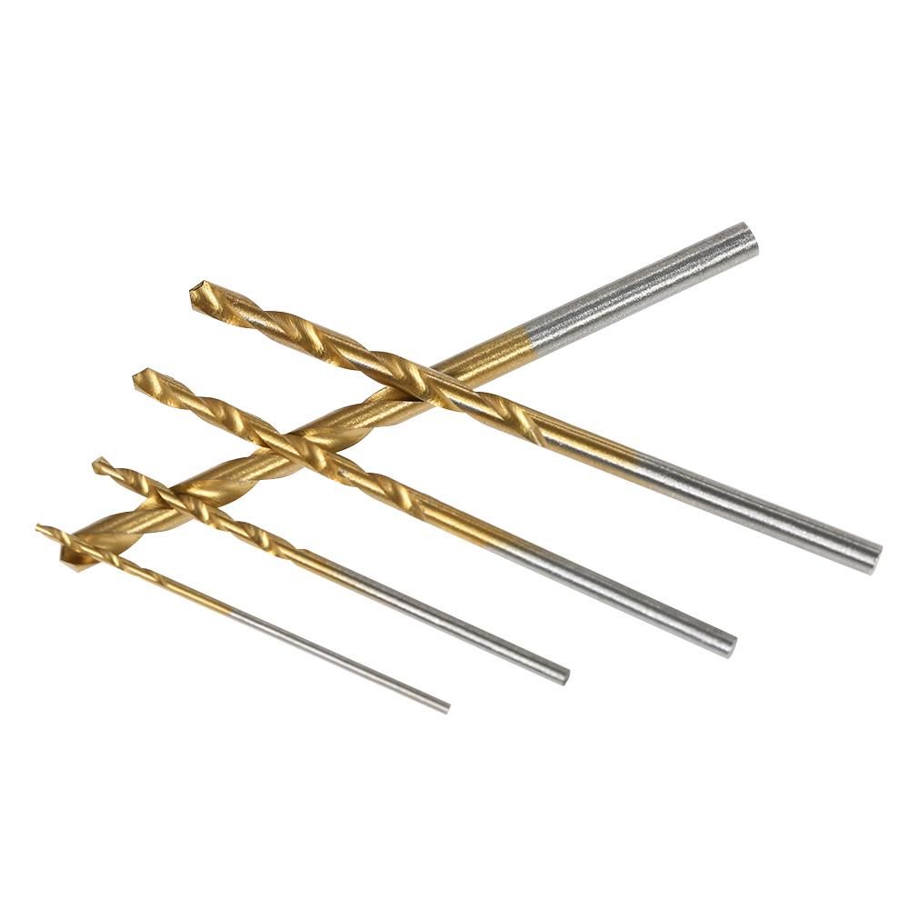 50pcs HSS Plating Titanium Twist Drill Bit Set Metric System 1.0-3.0mm High Speed Steel Titanium Coated Twist Drills Bits Woodworking Wood Drilling Tool