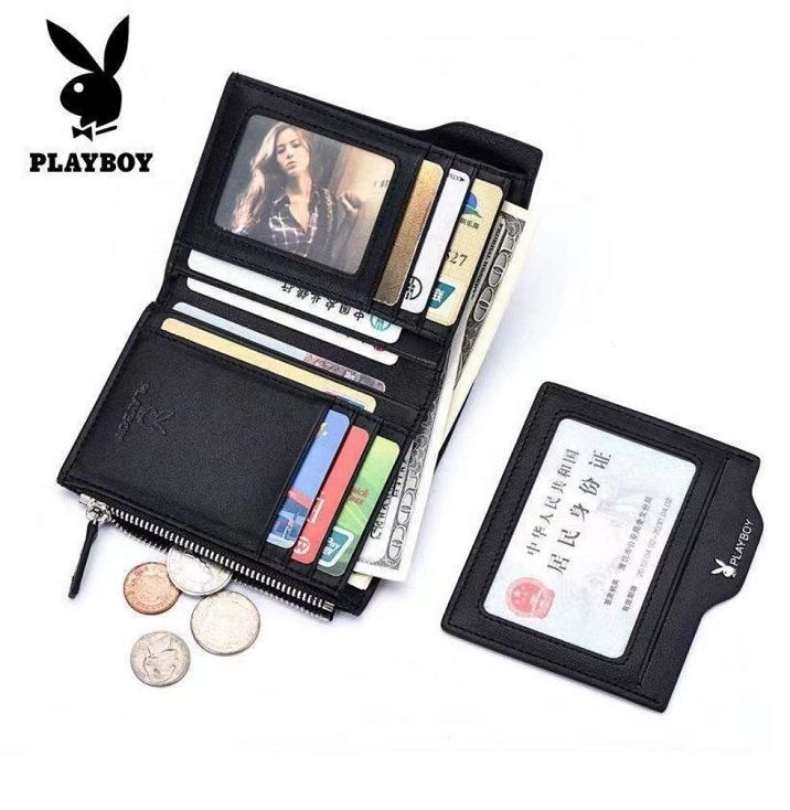 High-quality Men Short Wallets Card Holder Pu Leather Zipper