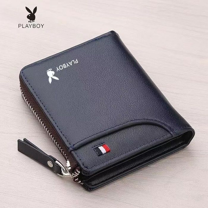 High-quality Men Short Wallets Card Holder Pu Leather Zipper
