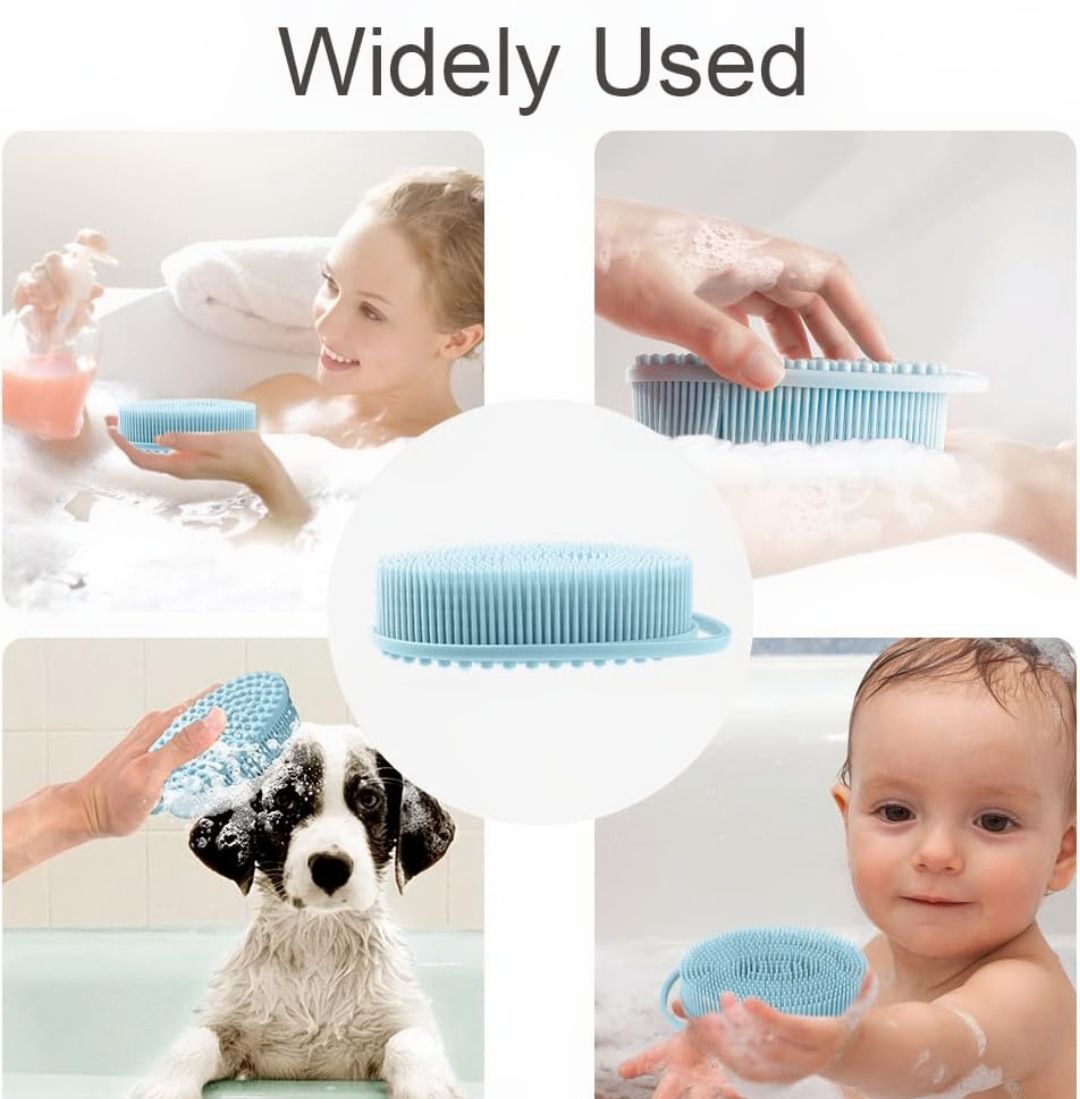 Silicone Body Exfoliating Bath  Brush/ Scrubber Blue