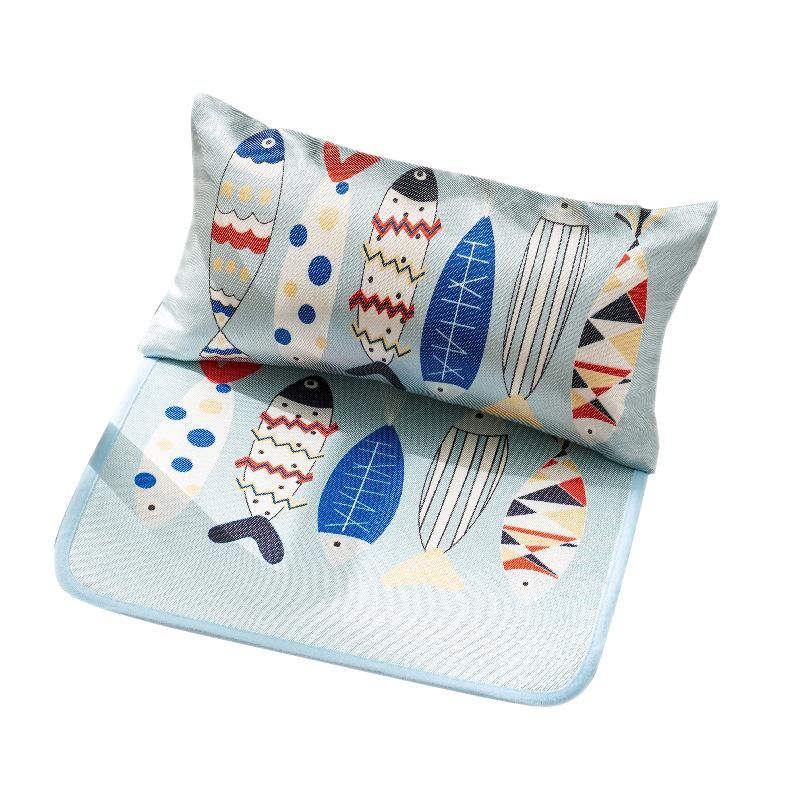 Cool and Breathable Ice-silky Polyester Seat Cushion and Lumbar Pillow Set