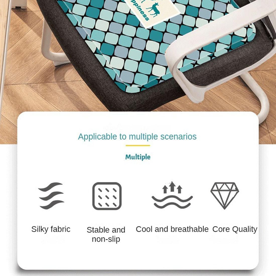 Cool and Breathable Ice-silky Polyester Seat Cushion and Lumbar Pillow Set