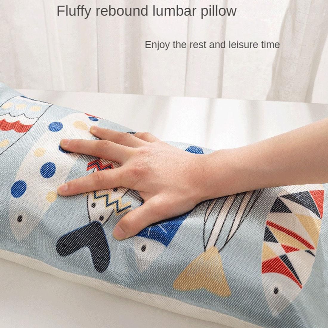 Cool and Breathable Ice-silky Polyester Seat Cushion and Lumbar Pillow Set