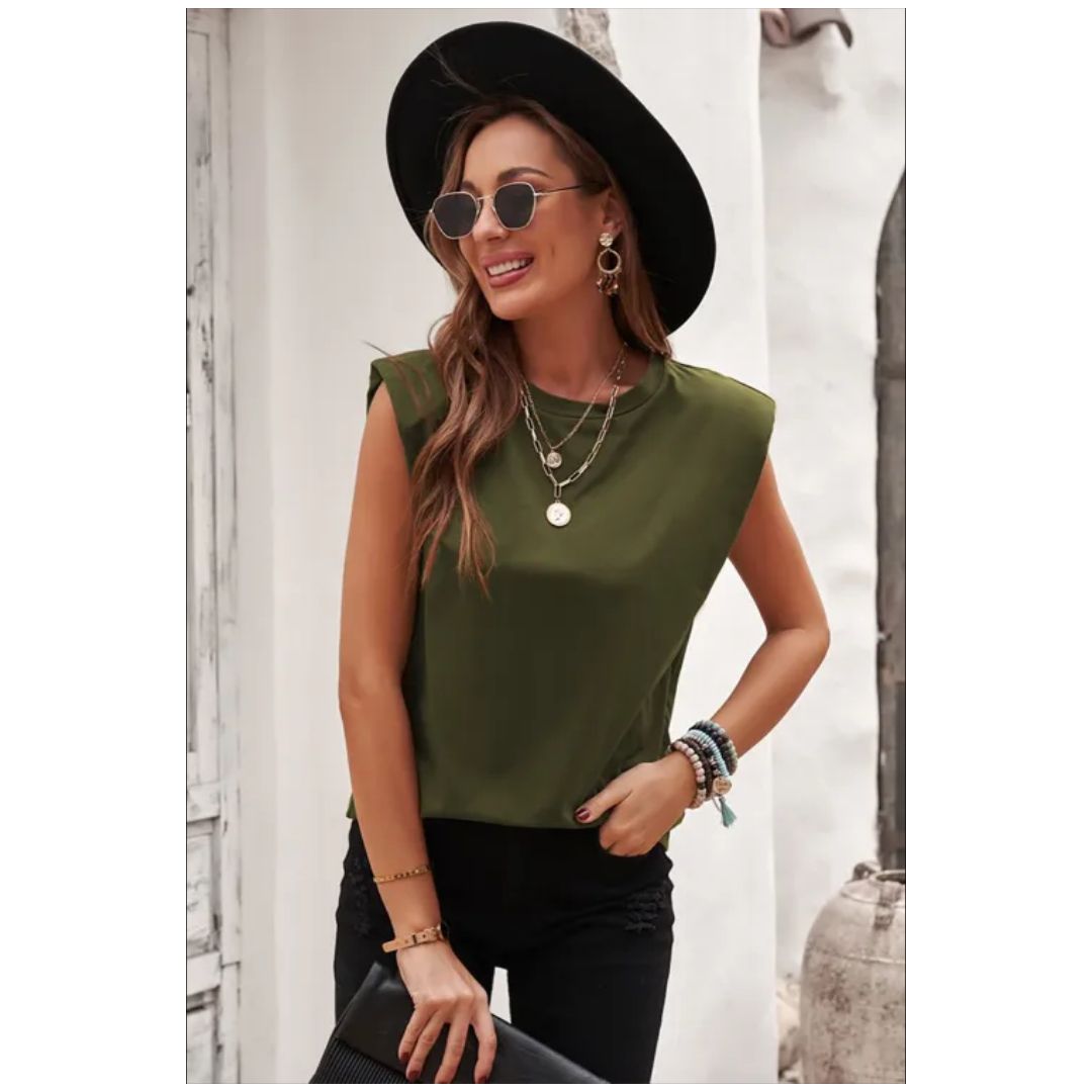 Mfed Green Padded Muscle Tank Top
