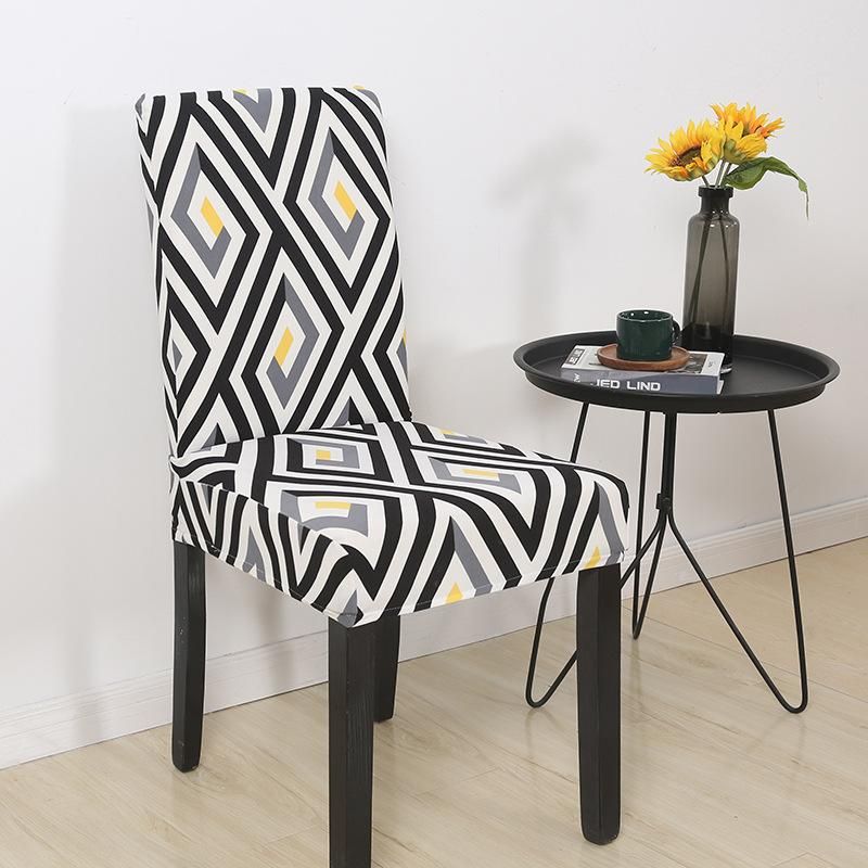 Printed Chair Cover Washable Big Elastic Kitchen Chair Covers Stretch Seat Slipcovers For Dining Room Wedding