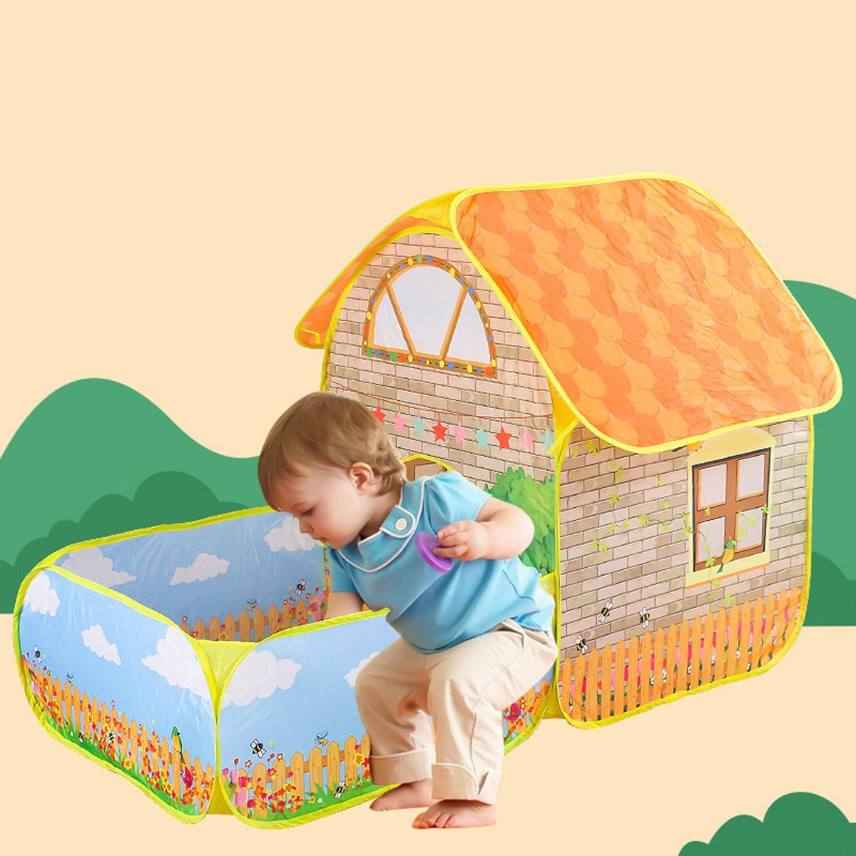 Foldable Play Tent Toys Kids Play Tent For Yard Outdoor Garden