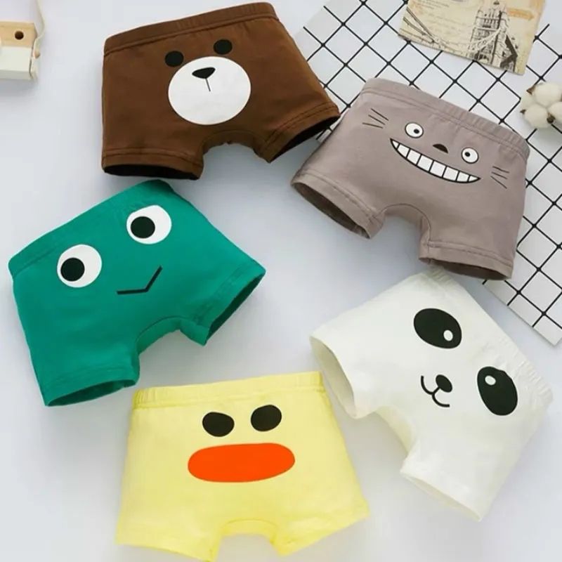 4PCS Comfortable Children Boys Cotton Boxers Kids Underwear