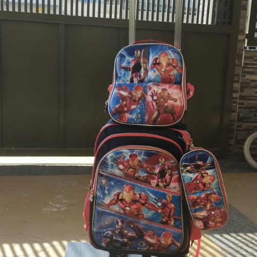3 in 1 Iron Man Trolley Backpack For Kids - 16inches