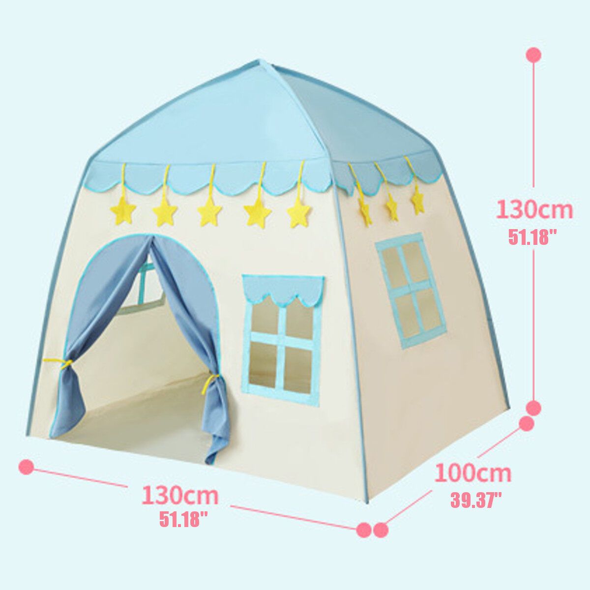 Kids Tent Playhouse Play Teepee Indoor Outdoor Developmental Castle Children Xmas Toys Gift Boys Girls Pink