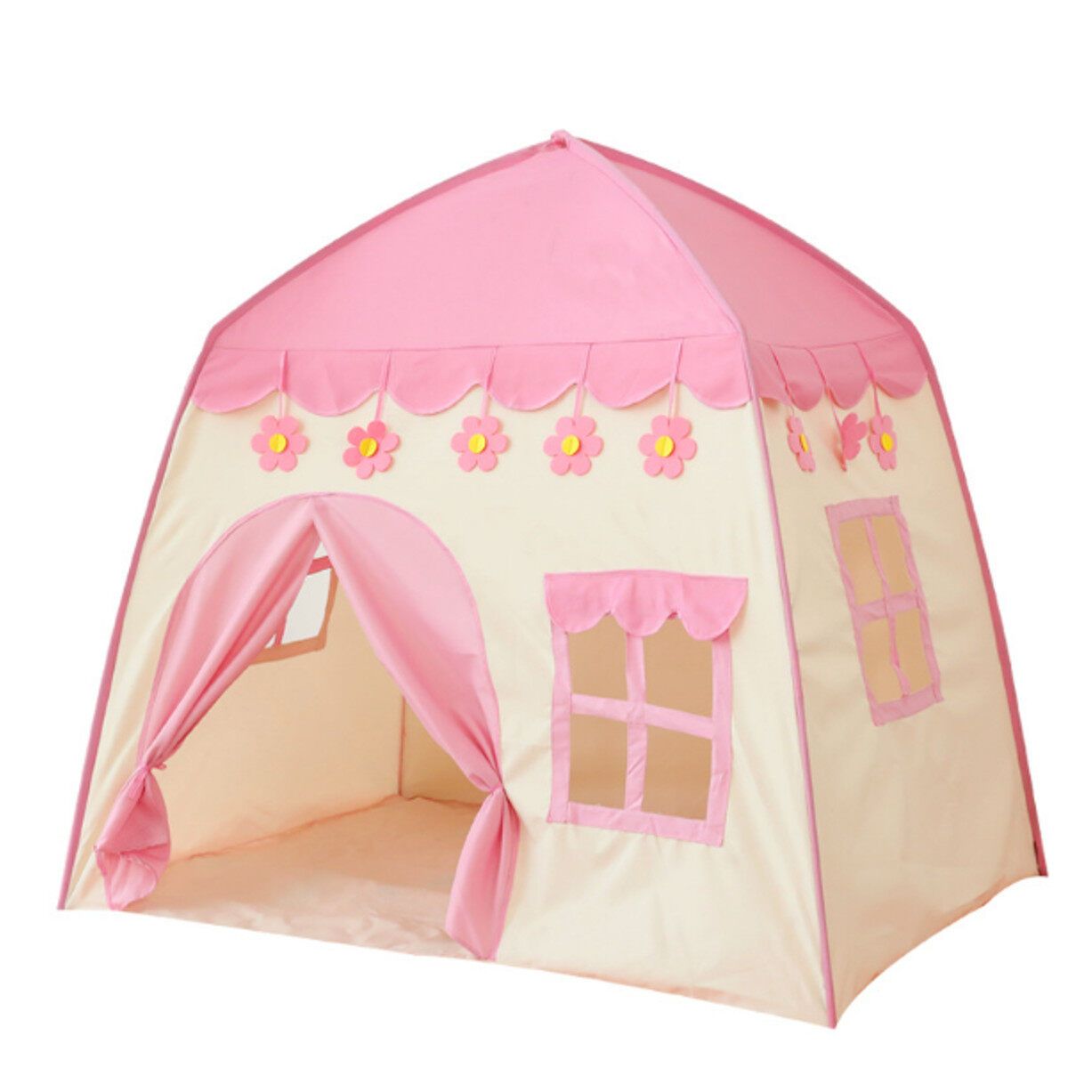 Kids Tent Playhouse Play Teepee Indoor Outdoor Developmental Castle Children Xmas Toys Gift Boys Girls Pink