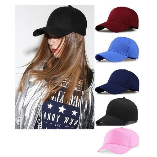 Five Pieces Unisex Face Caps Black, Navyblue, Wine, Royal Blue, Pink