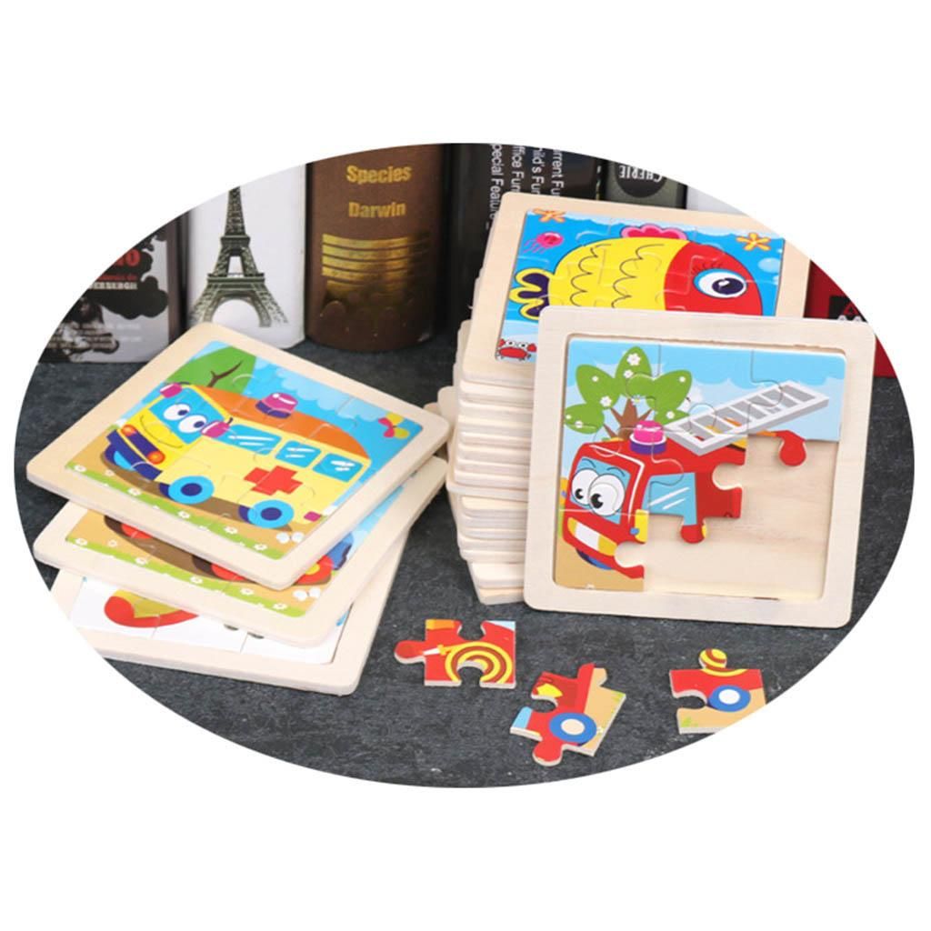 9pcs Puzzle Preschool Boy Girl Jigsaw Toys Animal Cognition Education