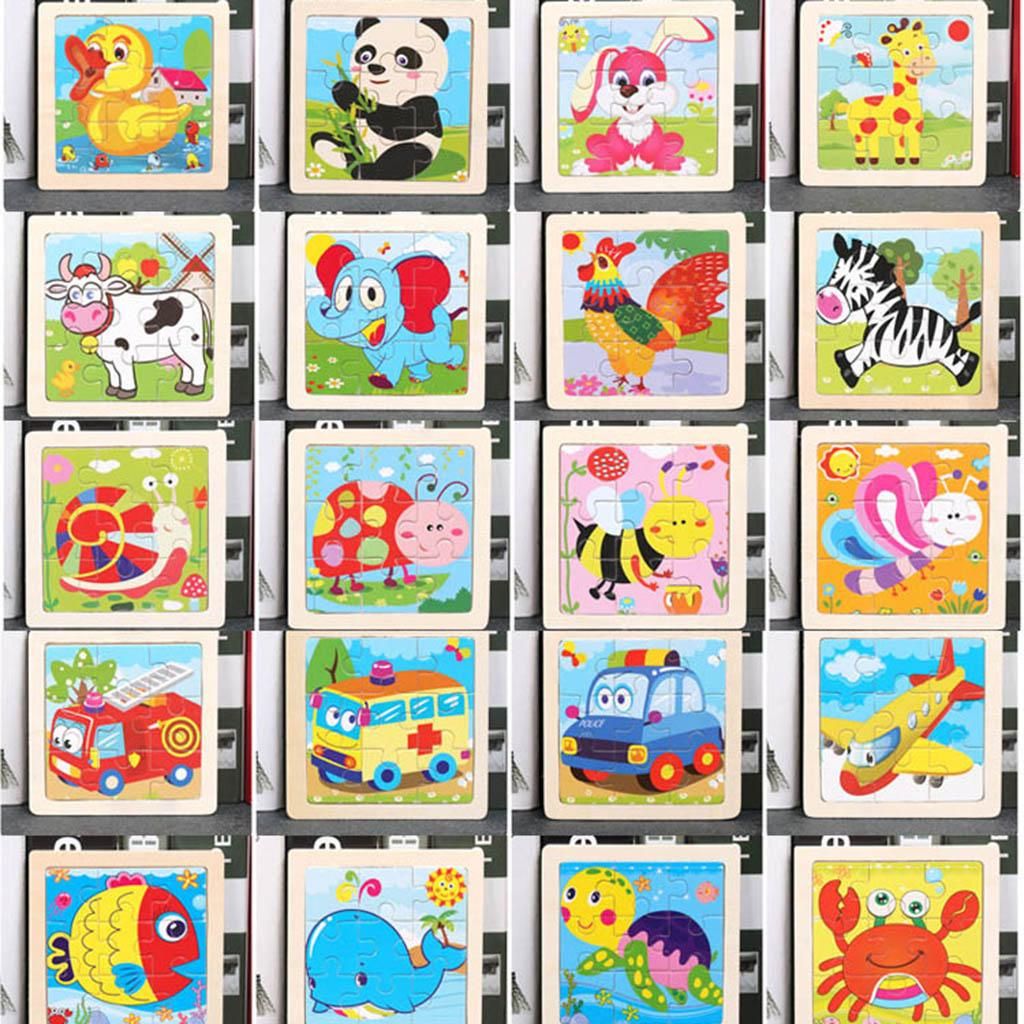 9pcs Puzzle Preschool Boy Girl Jigsaw Toys Animal Cognition Education