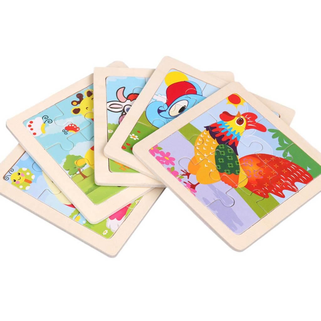 9pcs Puzzle Preschool Boy Girl Jigsaw Toys Animal Cognition Education