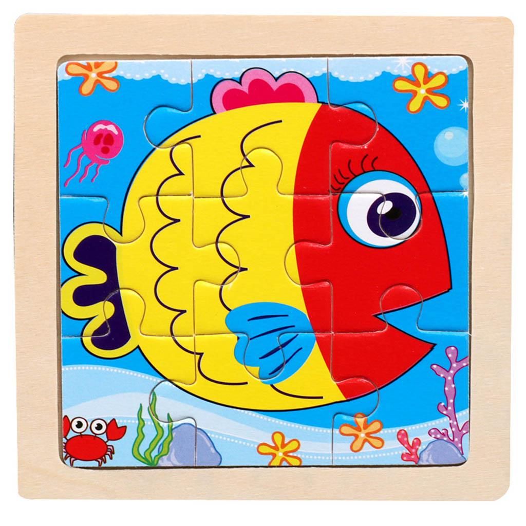 9pcs Puzzle Preschool Boy Girl Jigsaw Toys Animal Cognition Education