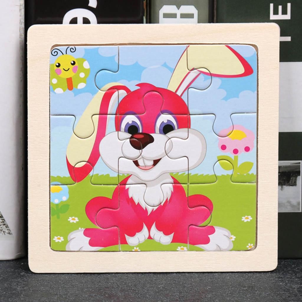 9pcs Puzzle Preschool Boy Girl Jigsaw Toys Animal Cognition Education