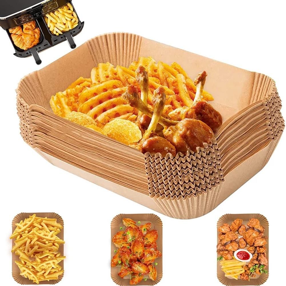 50Pcs Rectangle Disposable Airfryer Baking Paper Liner