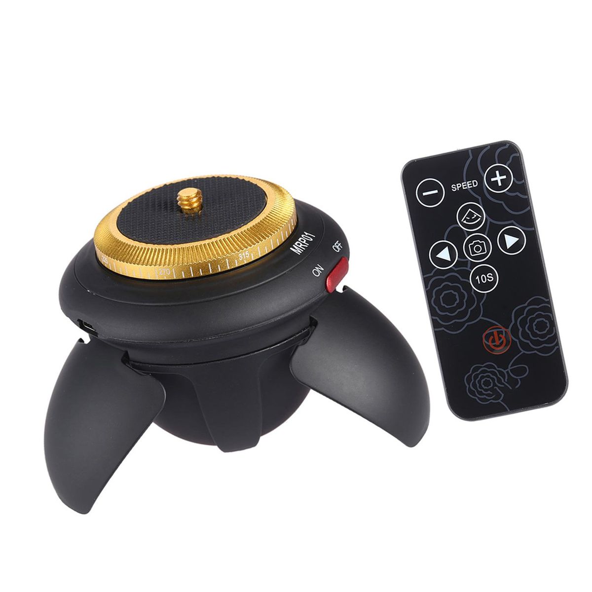 Mini Electric Panorama Head 360° Rotation Time Lapse Tripod Head for Selfie Stick Smartphones for GoPro Action Camera Pocket Camera Micro SLR Camera