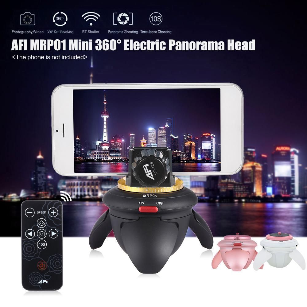 Mini Electric Panorama Head 360° Rotation Time Lapse Tripod Head for Selfie Stick Smartphones for GoPro Action Camera Pocket Camera Micro SLR Camera