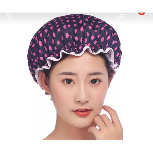 Dual Usage Double Polyester Shower Cap Satin Bonnet Cap - Purple