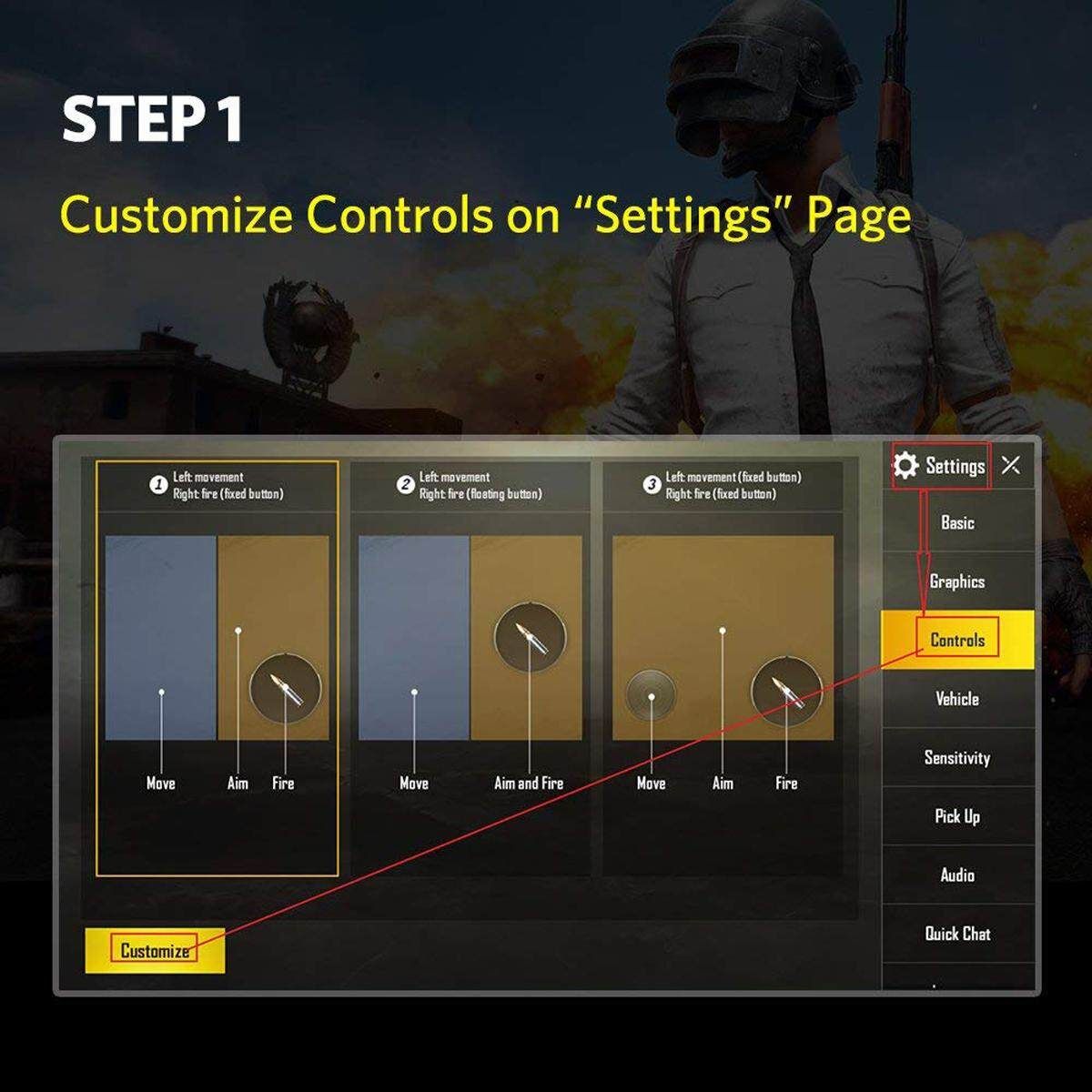 Phone Joystick Shooter Trigger Button Controller For PUBG For Android IOS