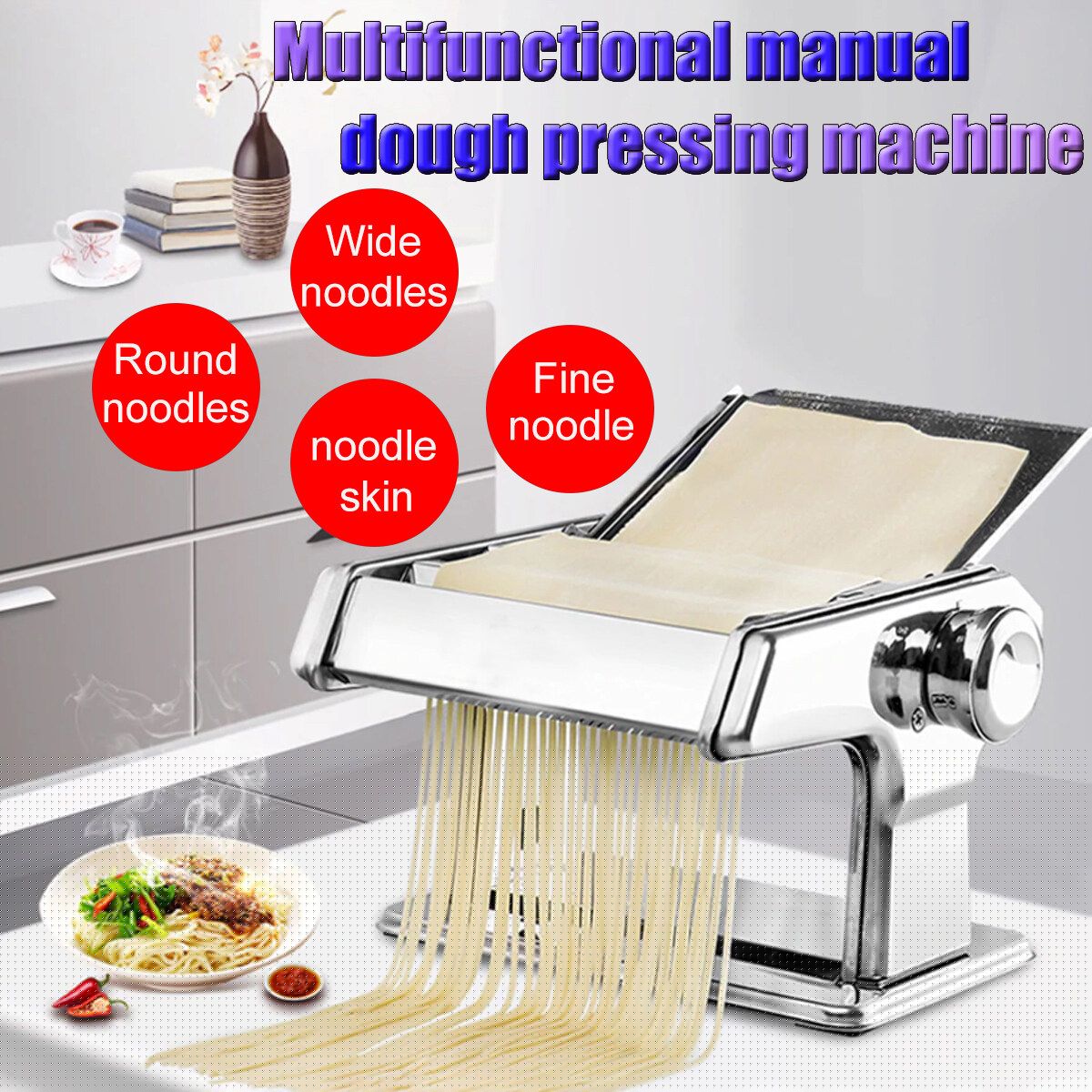Fresh Pasta Maker Roller Machine Dough Making Noodle Maker Home Stainless Steel