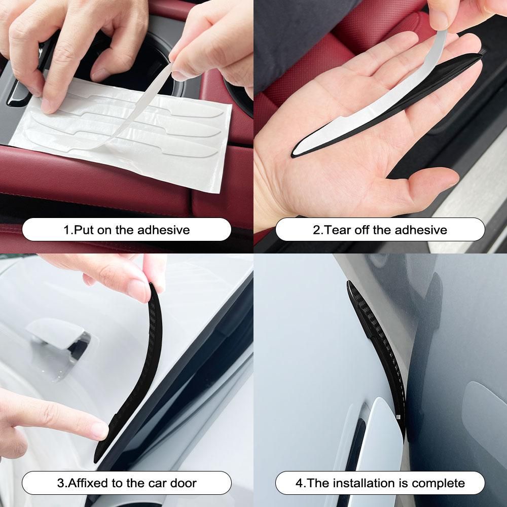 4Pcs Car Door Edge Scratch Protector Strips For Honda Fit Insight Civic Accord CRV Freed Elysion CRZ NSX Exterior Accessories